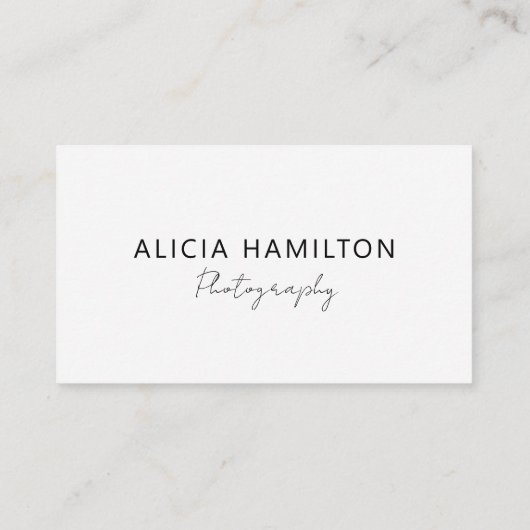 Modern | weiß | QR-Code und Logo | MINIMALISTISCH Visitenkarte (Rückseite)