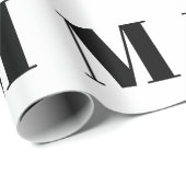 Modern weiß Schwarz, kundenspezifischer Anfangsbuc Geschenkpapier (Rolleneckpunkt)