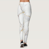 Modern weiß und goldmarmoriert leggings (Rückseite)