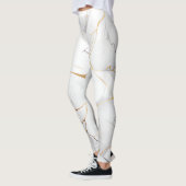 Modern weiß und goldmarmoriert leggings (Links)