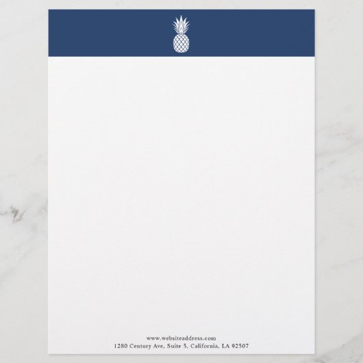 Modern Weiße Ananas Logo Letterhead Briefbogen (Vorderseite)