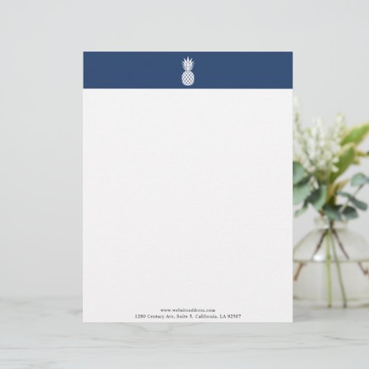 Modern Weiße Ananas Logo Letterhead Briefbogen (Stehend Vorderseite)