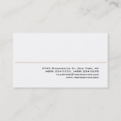 Modern weiße, Berufliche Visitenkarte (Rückseite)