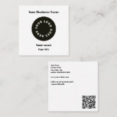 Modern weiße Logos mit QR-Code Quadratische Visitenkarte (Vorne/Hinten)