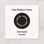 Modern weiße Logos mit QR-Code Quadratische Visitenkarte (Vorderseite)