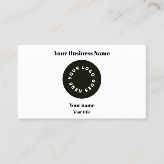 Modern weiße Logos mit QR-Code Visitenkarte (Vorderseite)