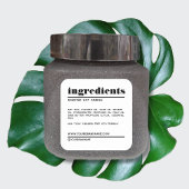 Modern weiße minimale Produktzutaten Quadratischer Aufkleber