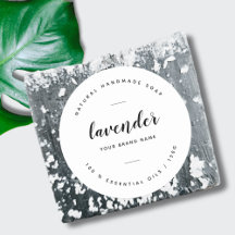 Modern weiße, minimalistische Seifenkennzeichnung