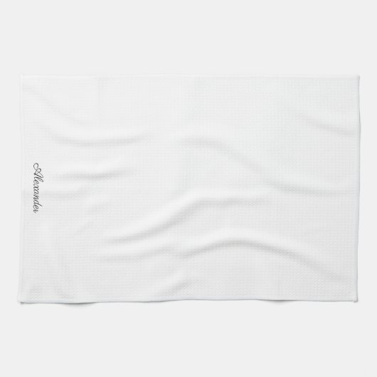 Modern Weiße Vorlage, Schwarze Schrift Geschirrtuch (Horizontal)