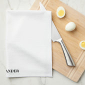 Modern Weiße Vorlage, Schwarze Schrift Geschirrtuch (Viertel Falte)