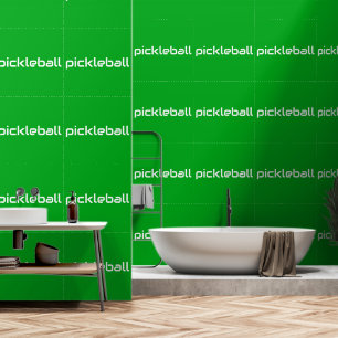 Modern Weißer Eleganter PICKLEBALL-Text Auf Hellgr Tapete