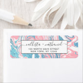 Modern weißer rosa blauer Glitzer Marmor (Insitu)