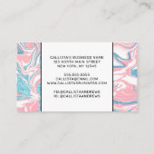 Modern weißer rosa blauer Glitzer Marmor Treuekarte (Rückseite)