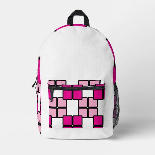Modern weißer Rucksack mit rosa und Lila (Vorderseite)