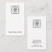 Modern weißes Logo | Custom Jewelier Earring Visitenkarte (Vorne/Hinten)