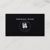 Modern weißes Logo + Schwarze Visitenkarten Visitenkarte (Vorderseite)