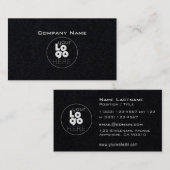 Modern weißes Logo + Schwarze Visitenkarten Visitenkarte (Vorne/Hinten)