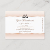 Modern weißes Pastell Rosa Ombre Oval Rahmen und L Visitenkarte (Rückseite)