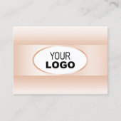 Modern weißes Pastell Rosa Ombre Oval Rahmen und L Visitenkarte (Vorderseite)