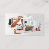 Modern weißes Silberfolienbürstenlogo Foto Visitenkarte (Rückseite)