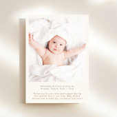Modern Welcome Cream Gold 4 Foto Birth Ankündigung