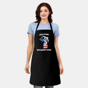 Modern Welcome Lachs Michigan Karte Flagge USA Nam Schürze