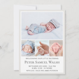 Modern Welcome Little Gentleman Man Baby Boy Birth Ankündigung
