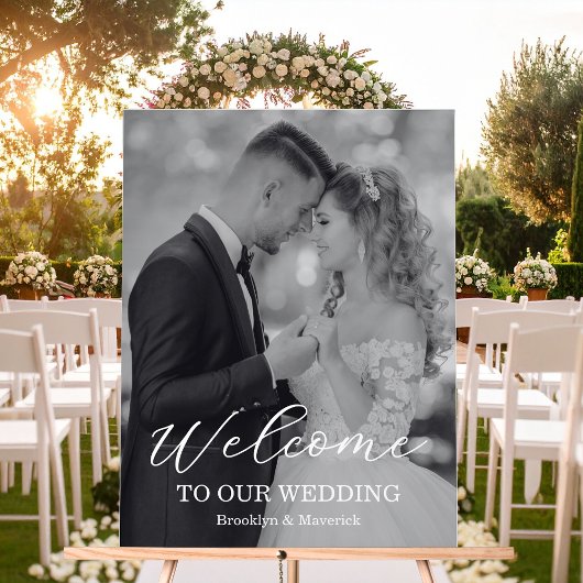 Modern Welcome Photo Wedding Acrylschild