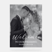 Modern Welcome Photo Wedding Acrylschild (Vorderseite)