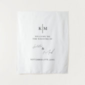 Modern Welcome To Our Wedding Fabric Sign Wandteppich (Vorderseite)