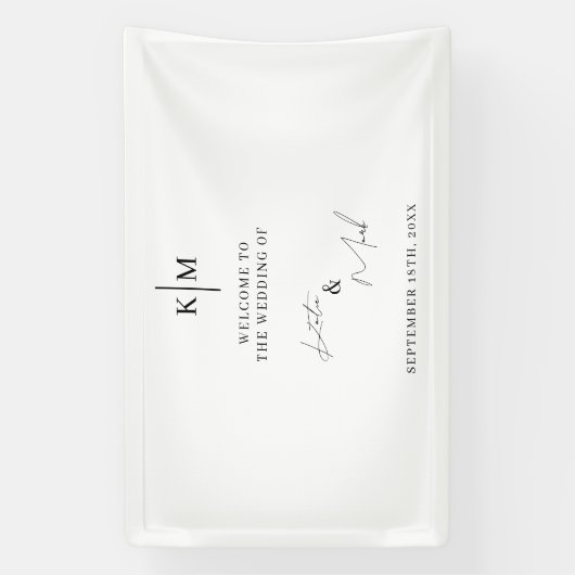 Modern Welcome To Our Wedding Reception Banner (Vertikal)