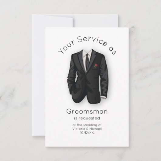 Modern werden Sie mein Trauzeuge Anzug & Krawatte Einladung