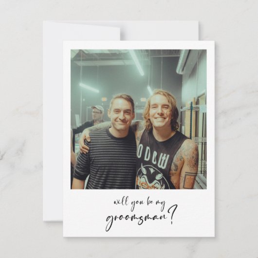 Modern Werden Sie meine Trauzeuge-Fotokarte (Vorderseite)