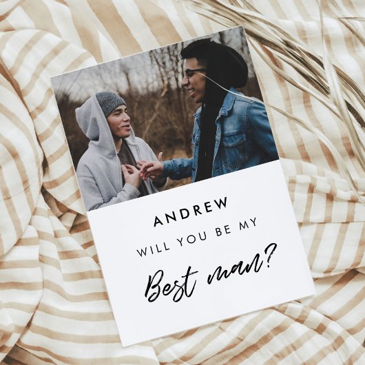Modern Werden Sie meine Trauzeuge-Fotokarte Einladung