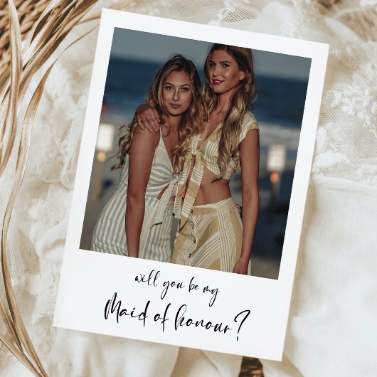 Modern Werden Sie meine Trauzeugin-Fotokarte