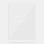 Modern We're Engaged  Engagement Party Welcome Acrylschild (Vorderseite)