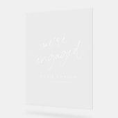 Modern We're Engaged  Engagement Party Welcome Acrylschild (Winkel)