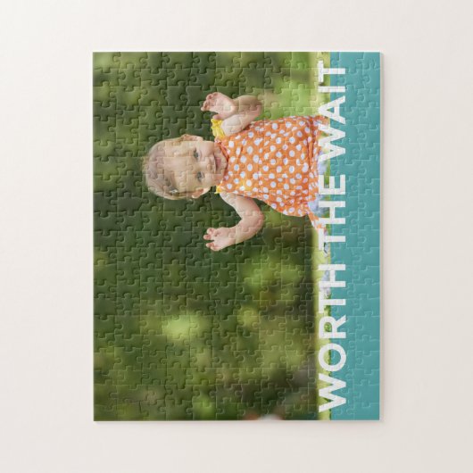 Modern wert die Wartezeit - Adoption, neues Baby Puzzle (Vertikal)
