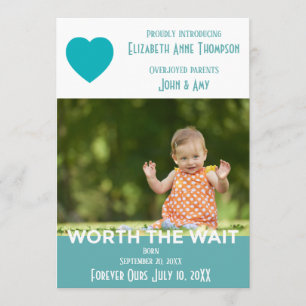 Modern wert die Wartezeit - Adoptions-Mitteilung Ankündigung