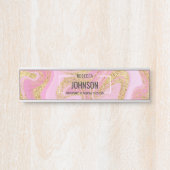 Modern Wertvoll rosa Goldmarmor Name - Name Plate Türschild (Vorderseite )