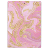 Modern Wertvoll rosa Goldmarmorname - Zwischenabla Klemmbrett (Rückseite)