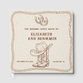Modern Western Horseshoe Initials Cowboy Wedding Gästebuch (Vorderseite)