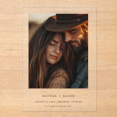 Modern Western Photo Boots Save the Date Acryleinladungen (Vorderseite)