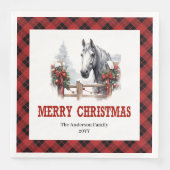 Modern Western Tartan Christmas Paper Napkins Serviette (Vorderseite)