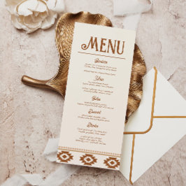 Modern Western Wedding Menu Menükarte