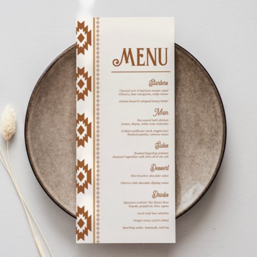 Modern Western Wedding Menu Menükarte