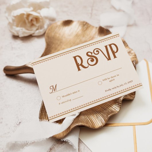 Modern Western Wedding RSVP Card