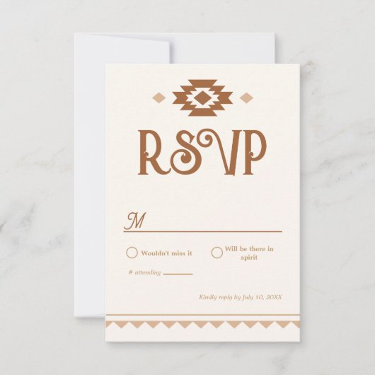 Modern Western Wedding RSVP Card (Vorderseite)