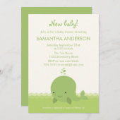 Modern Whale Baby Showeinladung - Junge/Mädchen Einladung (Vorne/Hinten)