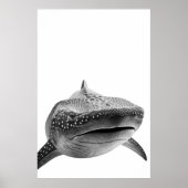 Modern Whale Shark Portrait Schwarz-weiß Poster (Vorne)